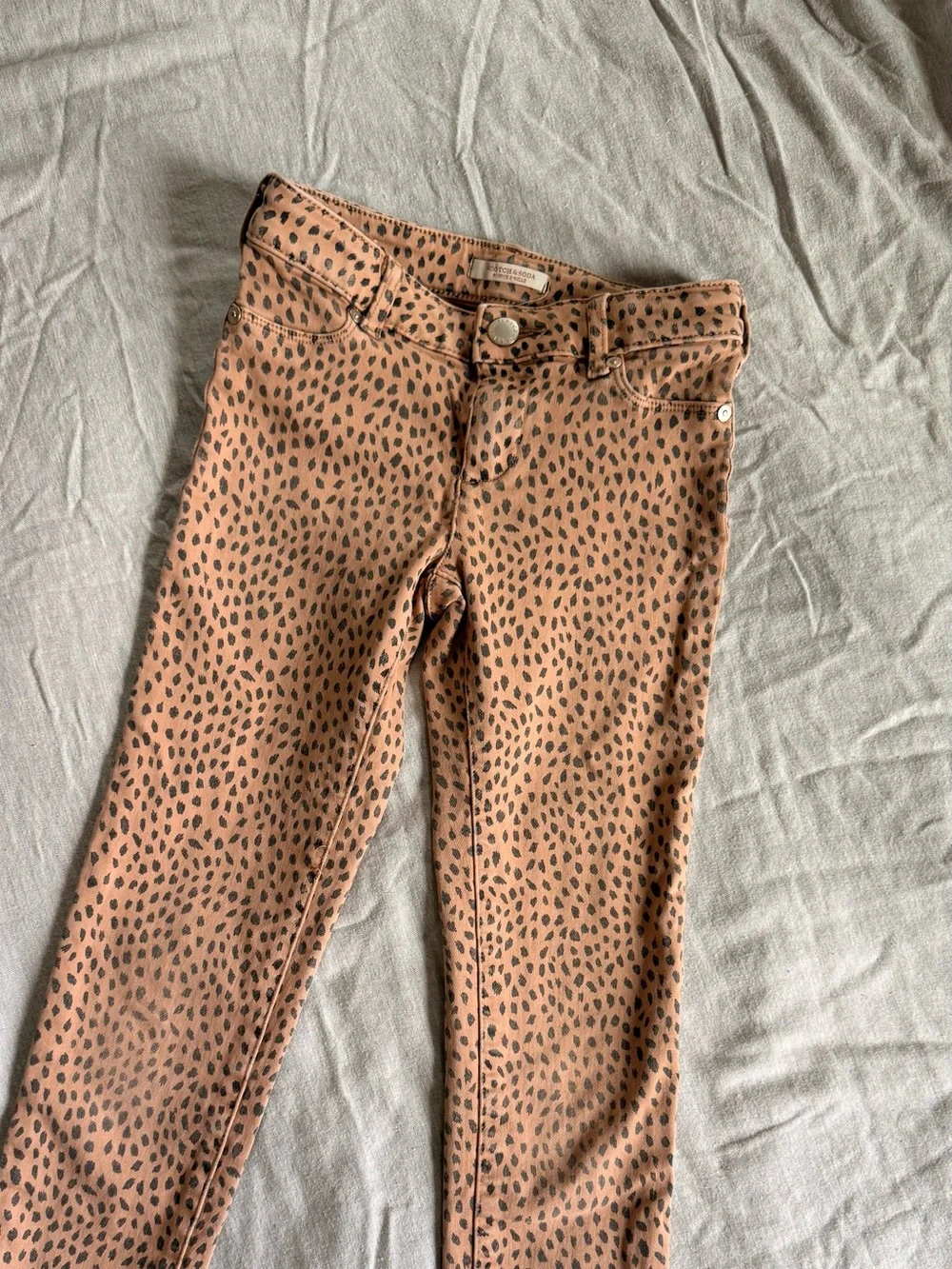 Scotch & Soda Leopard‑Print Skinny Jeans